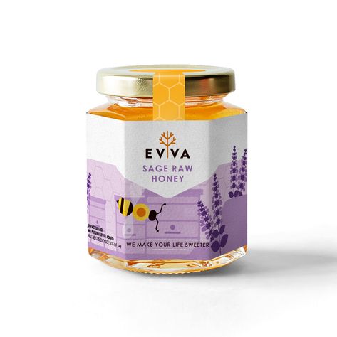 Natural Sage Honey Sage Honey, Honey Branding, Honey Label Design, Honey Logo, Package Sticker, Honey Label, Honey Brand, Honey Packaging, Luxury Packaging Design