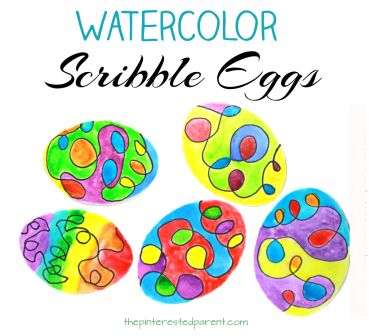 Watercolor scribble Easter eggs. A fun process art project for the kids. Arts and craft projects for the spring. Easter Art Project, Easter Eggs Kids, Spring Art Projects, Easter Arts And Crafts, April Art, Paper Mosaic, Kindergarten Art Projects, Crafts For Teens To Make, Arts And Craft