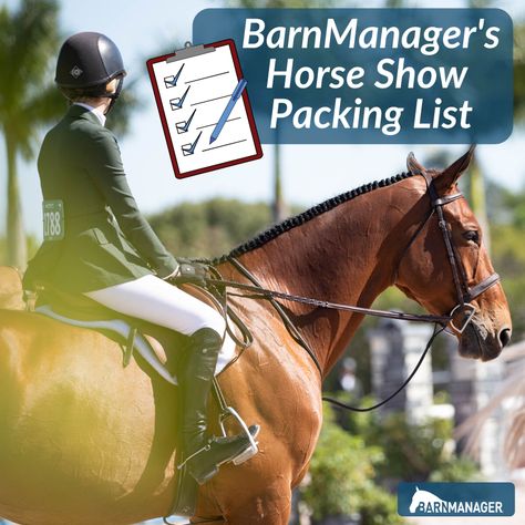 The helpful horse show packing list you need (with printable PDF)! #HorseShow #HorseShowPackingList Horse Show Packing, Small Sewing Kit, Saddle Racks, Barn Hacks, Horse Showing, Fly Spray, Camping Packing List, Horse Camp, Horse Health