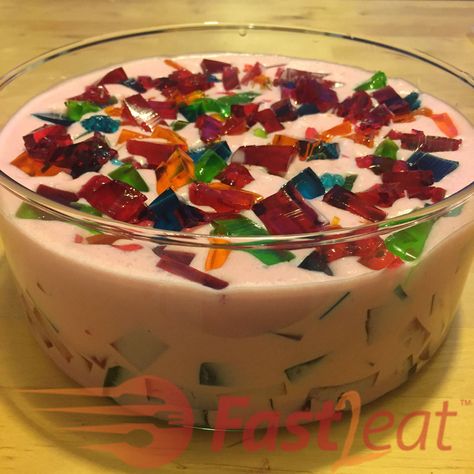 Broken Glass Jello Recipe Condensed Milk, Broken Glass Jello Recipe, Glass Jello Recipe, Broken Glass Jello, Glass Jello, Jello Recipe, Jello Dessert, Jello Dessert Recipes, Glass Serving Dishes