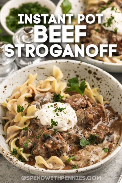 Instant Pot Beef Stroganoff, Beef Stroganoff Crockpot, Stew Beef, Beef Stroganoff Recipe, Beef Stroganoff Easy, Slow Cooker Beef Stroganoff, Ground Beef Stroganoff, Potted Beef, Stroganoff Recipe