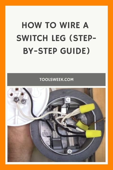 In this step by step guide, we teach you how to wire a switch leg for easy installation of a light fixture or switched outlet. Electrical Switch Wiring, Electrical Tools, Step By Step Guide, Step Guide, Light Switch, Light Fixture, Home Projects, Basement, Outlet