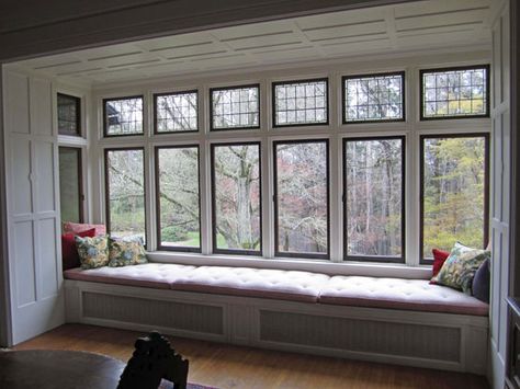 Bay Window Seat Ideas, Ranch Addition, Sunroom Porch, Millbrook Ny, Bay Window Seat, Window Seat Design, Small Space Interior Design, Window Seats, Bay Windows