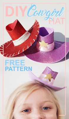 How to make a Mini Cowgirl / Cowboy Hat | FREE DIY printable template and instructions | Get ready for book week or Halloween and craft this cute mini hat to match your western dress up costume #costumediy #crafting #minihat #freeprintable #printable Homemade Cowboy Hat, Cowboy Hat Crafts For Kids, Diy Western Costume, Cowboy Gnomes Diy, Cowgirl Hat Ideas, Diy Cowgirl Hat Ideas, Diy Cowgirl Hat, Diy Cowboy Hats, Make A Cowboy Hat