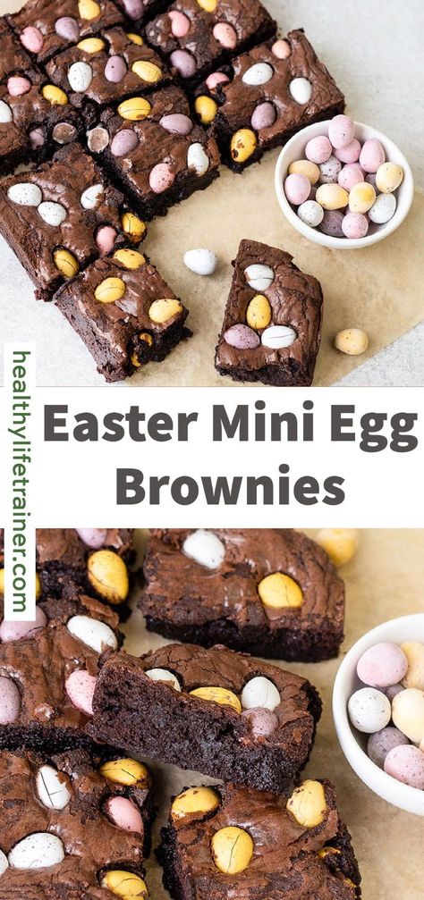 Mini Egg Brownies, Mini Egg Recipes, Mini Eggs Cake, Easter Brownies, No Egg Desserts, Mini Egg, Dessert Aux Fruits, Easter Baking, Simply Irresistible