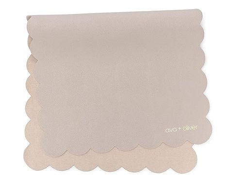 Amazon.com : Ava + Oliver Vegan Leather Baby Changing Mat - Multipurpose Portable Wipeable Diaper Pad - Foldable for Travel (16 x 30 in) (Grey Scallop) : Baby Portable Changing Mat, Travel Changing Pad, Portable Changing Pad, Travel Changing Mat, Baby Changing Mat, Diaper Changing Pad, Leather Baby, Changing Mat, Baby Changing