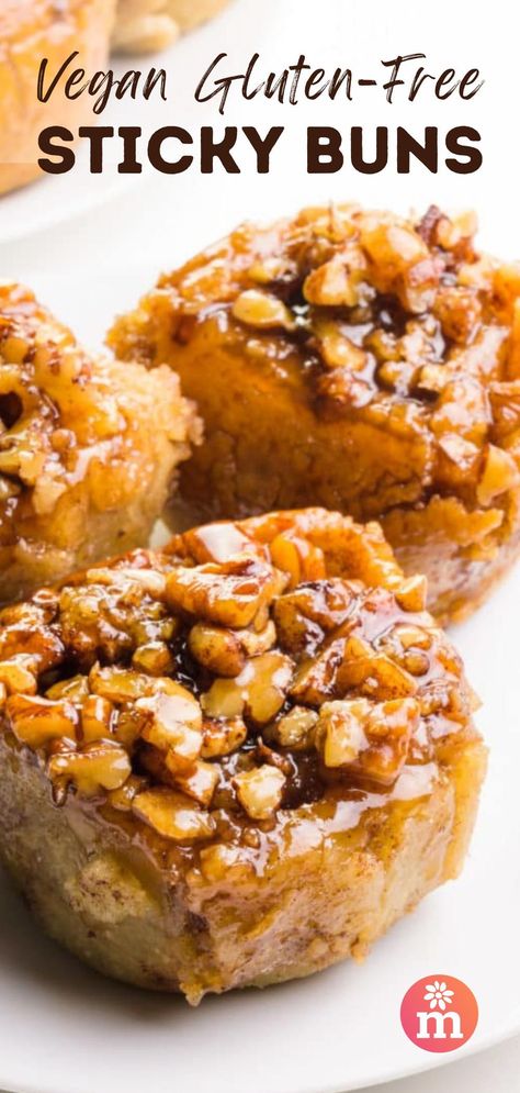 Gluten Free Vegan Popovers, Gluten Free Sticky Buns Recipe, Vegan Gluten Free Rolls, Gluten Free Cardamom Buns, Gluten Free Vegan Fall Recipes, Dessert Buns Recipe, Gluten Free Dairy Free Baked Goods, Gluten Free Caramel Rolls, Gluten Free Sticky Buns