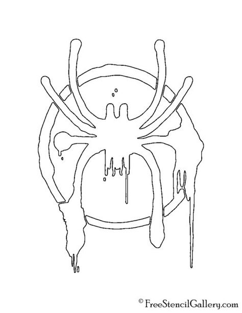 Spiderman - Miles Morales Symbol Stencil | Free Stencil Gallery Spiderman Symbol Miles, Spiderman Stencil Templates, Spiderman Leavers Shirt Design, Spider Man Tattoo Ideas Miles Morales, Miles Morales Spidey Senses, Small Spiderman Drawing, Miles Morales Line Art, Miles Morales Spider Symbol, Miles Morales Graffiti Font