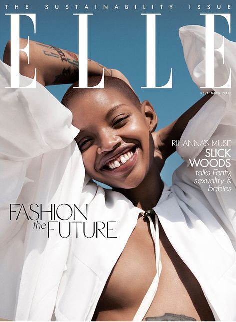 Slick Woods pregnant & glowing for Elle magazine, September issue Elle Magazine Cover, Slick Woods, Woods Photoshoot, Vogue Magazine Covers, Elle Woods, Fashion Cover, Model Inspo, Elle Magazine, Beauty Shots