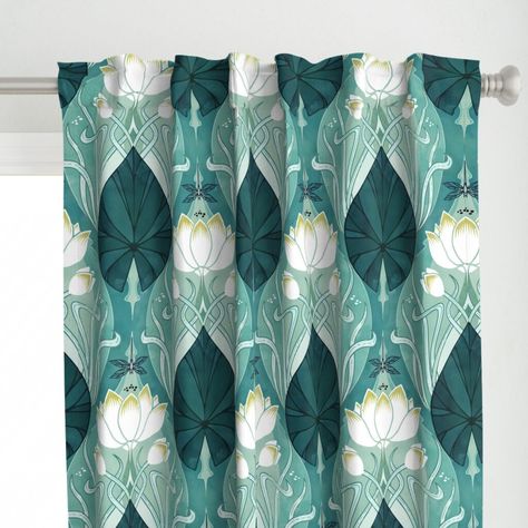 Dark teal curtains