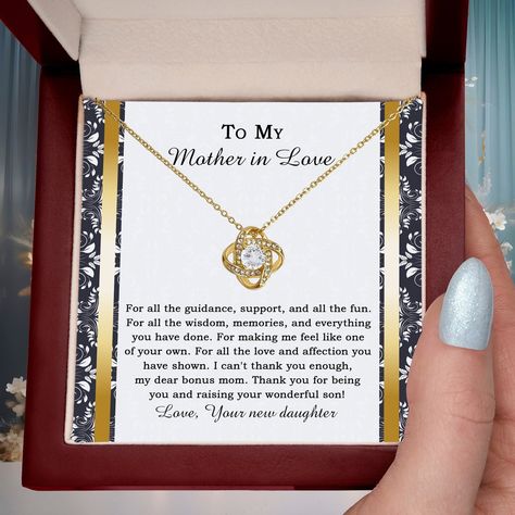 🎁Surprise your mother-in-law with a special gift on her wedding day! 💍 Show her your love and appreciation with this beautiful Love Knot Pendant Necklace, a symbol of your bond and future together. ❤️ #MotherInLawGifts #WeddingGifts #LoveKnotNecklace #GiftForMotherInLaw #WeddingDaySurprise #FamilyLove #InLaws #WeddingDayGift #FamilyBonding #MotherInLawLove Shop Now https://bit.ly/3YmqnFn Bonus Mom, Moon Gifts, Mother In Law Gifts, Son Love, To My Mother, Love Knot, The Wisdom, Luxury Boxes, Knot Necklace