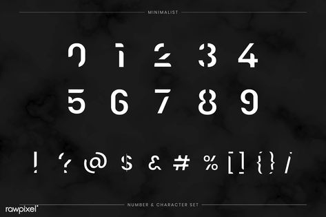 Numbers and symbols typography set vector | premium image by rawpixel.com / Aew Numeric Logo, Futuristic Typography, Fun Typography, Web Design Resources, Logo Number, Modern Typography, Graphic Elements, Graphic Editing, Question Mark