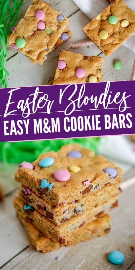 Easter Cookie Bars Recipes, Easter Blondies, Easy Blondie Recipe, Easter Cookie Bars, Easy Easter Cookies, Holiday Dessert Recipes Easy, Blondies Cookies, Easter Cookie Cake, Easter Deserts