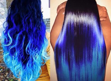 Ombre electric blue!! Xoxo....GORGE ✨✨ Blue Fire Hair, Humpback Whale Breaching, Whale Breaching, Blue Ombre Hair, Fire Hair, Fire Blue, Long Hair Tips, Creative Hair Color, Rainbow Hair Color