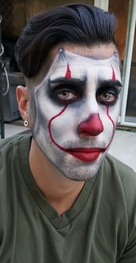 Scary Clown Makeup Creepy Easy Men, Mime Makeup Men, Mens Clown Makeup, Men Clown Makeup, Clown Makeup Male, Male Clown Makeup, Clown Makeup For Men, Clown Makeup Men, Mime Face