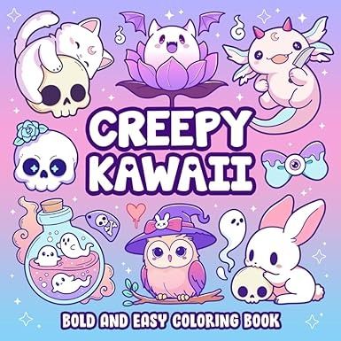 Amazon.com: Creepy Kawaii Bold And Easy Coloring Book: Cute and Spooky Pastel Goth Simple Coloring Pages for Adults and Teens: 9798328376532: Leriza May: Books Simple Coloring Pages For Adults, Simple Coloring Pages, Creepy Kawaii, Cute And Spooky, Easy Coloring, Coloring Pages For Adults, Easy Coloring Pages, Paint By Number Kits, Fashion Toys