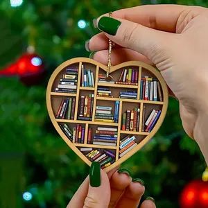 Teachers Day Gifts, Heart Ornament, Christmas Decorations To Make, Tree Decor, Ornament Gifts, Book Lovers Gifts, Hanging Ornaments, Tree Ornaments, Tree Decorations