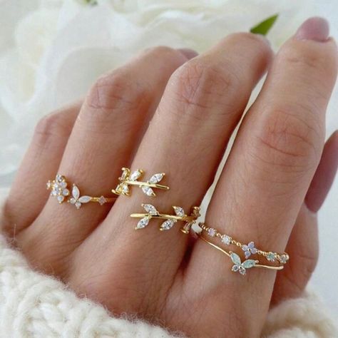 Bundle 3 Items For $30 Items Must Be Under $20 Material: Zinc Alloy Ring Sizes Between 6-8 3pc Set Top Rated Seller Quick Shipper Open To Offers 4000+ Listings Sold Luxury Wedding Rings, Butterfly Ring, Rhinestone Ring, Zircon Ring, Gold Butterfly, Watches Women Fashion, Elegant Ring, Ring Sizes, Wrap Rings