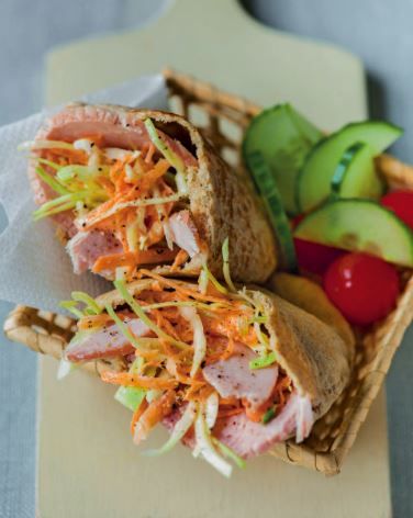 Lunch is covered with these tasty pitta breads - let the kids fill them up and enjoy! Pitta Bread Fillings, Aldi Menu Plan, Pitta Bread Recipe, Fresh Coleslaw, Rolled Sandwiches, Pitta Bread, Lunch Inspiration, Ham Salad, Spring Recipes