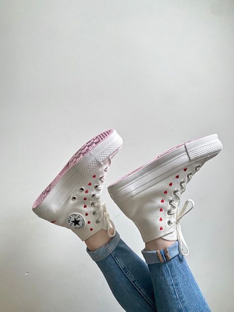 #valentines #heart #converse #fashion #inspiration #aesthetic Heart Converse, Lily Calloway, Dr Shoes, Jack Purcell, Cute Sneakers, Fresh Shoes, Shoe Inspiration, Shoe Inspo, Girly Shoes