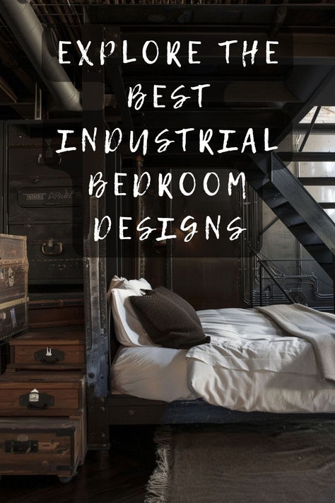 Ever thought about adding steel accents to your bedroom? Explore ways to blend industrial elements seamlessly into your decor. Click for ideas and get inspired! 🔩🖤 #SteelDecor #IndustrialBedroom #HomeStyling #BedroomDecor #DesignInspiration Urban Industrial Decor Bedroom, Industrial Decor Bedroom, Industrial Bedroom Design, Urban Industrial Decor, Industrial Home Design, Bedroom Oasis, Industrial Bedroom, Urban Industrial, Sleeping Room