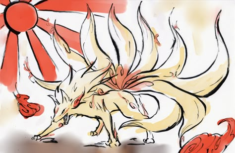 Ninetales Pokemon, Okami Amaterasu, Naruto Show, Folklore Art, Male Oc, Japanese Mythology, Pokemon Tattoo, Mythical Creatures Art, Fox Art