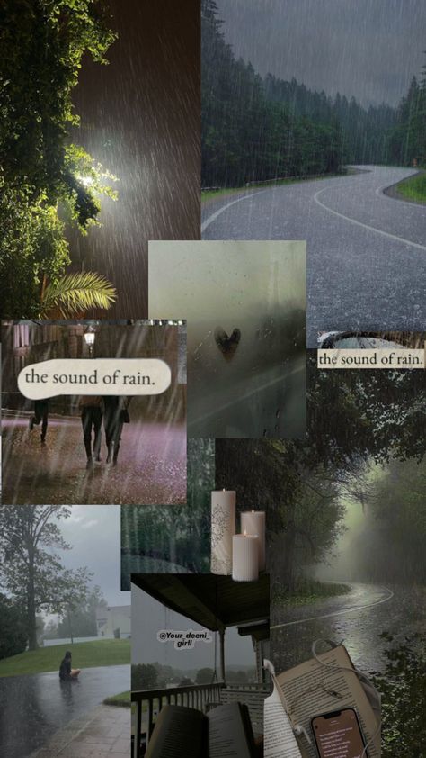 rainy days | reading | candles | music | drive | shuffle  | aesthetic collage | Rain Collage, Rainy Days Aesthetic, Reading Candles, Music Tree, Nature Rain, Rainy Day Aesthetic, Reading Aesthetic, Trees Nature, Sound Of Rain