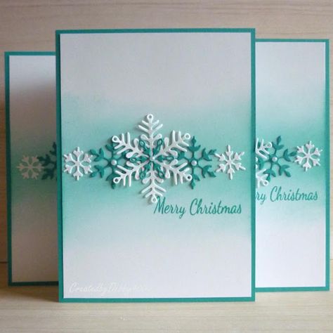 Cards With Snowflakes, Christmas Snowflakes Crafts, Diy Christmas Snowflakes, Stampin Up Weihnachten, Christmas Snowflakes Decorations, Stamped Christmas Cards, Snowflake Cards, Christmas Card Inspiration, Homemade Christmas Cards