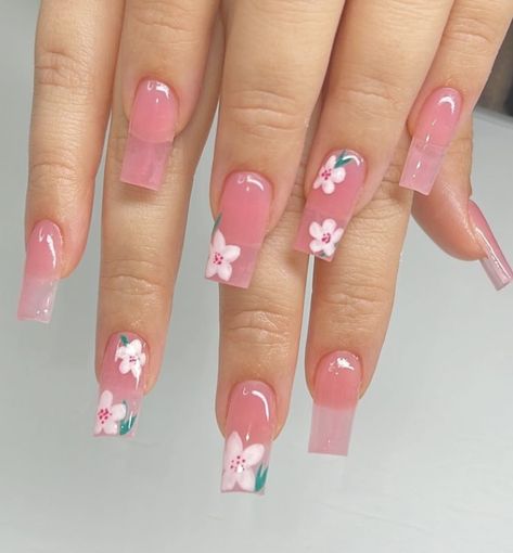 Find cherry blossom nails, cherry blossom nail art ideas, cute gel nails, pretty nails, pink nail designs, flower nails, cute acrylic nails, spring nail designs, and more! Wedding Party Dance, Nails Charm, Cherry Blossom Nails Art, May Nails, Spring Acrylic Nails, Cute Acrylic Nail Designs, Nail Swag, Party Dance, Spring Look