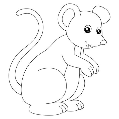 Mouse coloring page isolated for kids | Premium Vector #Freepik #vector #mouse-animal #cute-mouse #rat #color-book Mouse Outline, Outline Images, Mouse Rat, Color Book, Coloring Page, Premium Vector, Graphic Resources, Coloring Pages, For Kids