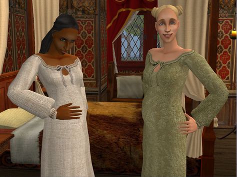 ModTheSims - Medieval Sleep Chemise Sims 2 Medieval Cc, Sims 2 Medieval, Victorian Closet, Sims 4 Medieval, Sims 4 Decades Challenge, Sims 2 Hair, Sims Medieval, Victorian Nightgown, Medieval Gown