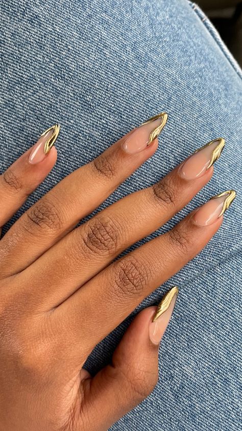 Almond Acrylic Nails Designs Neutral, Bias Nail Designs, Nails Design Graduation, Nails Inspo For Black Women, Good Tip Nails, Almond Wedding Guest Nails, Ombré Tip Nails, Color Nails 2024, Hollywood Nails Designs