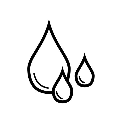 Droplets Drawing, Water Droplets Drawing, Water Drop Tattoo, Water Drop Drawing, Sunshine Tattoo, Water Droplets, Water Drops, Vector Free, Clip Art