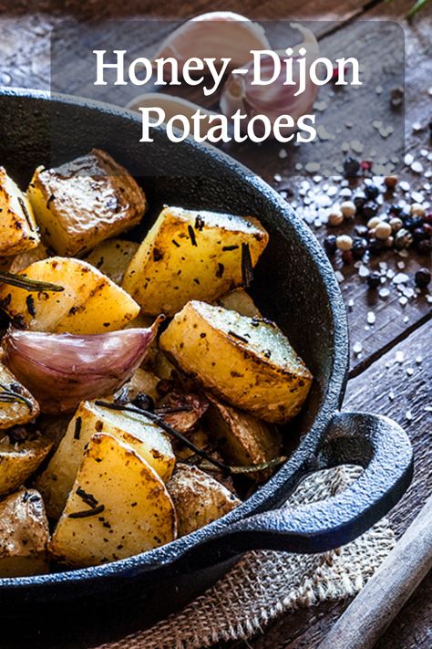 Honey Dijon Potatoes, Dijon Potatoes, Whole Grain Mustard, Comfy Food, Recipes Sides, Mustard Recipe, Meatless Recipes, Honey Dijon, Dinner Sides