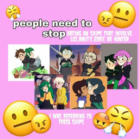 It's ok if you don't ship any of them but that doesn't mean you have to act scared,and i know huntdric is the most popular crackship in the fandom but I've seen people treating it like if it was canon.(but i still ship lumity,and I'm a normal goldric shipper) Template by: Anonymous Jerbic fanart by:richy_nepp (twitter) Huntmira fanart by:Danaowl42 Wilmity fanart by:yl_yoleinny(instagram) Willuz fanart by:Morderneddy01(deviantart) Huntlow screenshot from the actual show Huntmira Fanart, Willuz Fanart, Willuz Fanart Toh, Huntlow Fanart, Toh Ships, Canon Ship, Taking Action, Owl House, Crossover