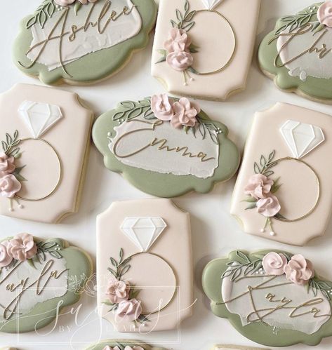 Wedding Shower Cookies, Bachelorette Cookies, Engagement Cookies, Anniversary Cookies, Bridal Cookies, Royal Iced Cookies, Sugar Cookie Royal Icing, Bridal Shower Cookies, Bachelorette Decorations