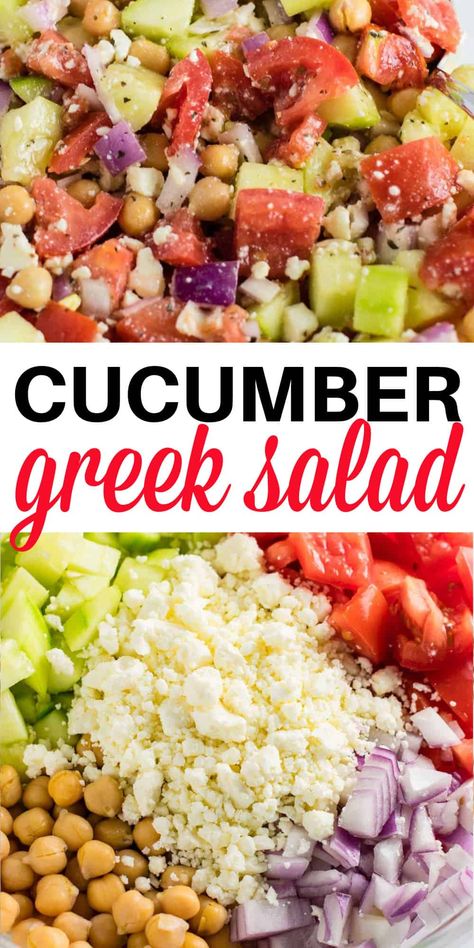 Greek Cucumber, Greek Cucumber Salad, Low Cholesterol Meals, Cholesterol Friendly Recipes, Cholesterol Meals, Potluck Salad, Easy Potluck, Cucumber Salad Recipe, Fresh Summer Salad