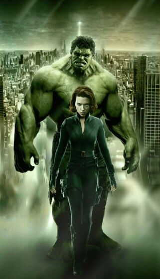 Hulk and black widow Avengers Movie, The Incredible Hulk, Incredible Hulk, The Avengers, Black Widow, Hulk, Movie Poster, Avengers, The One