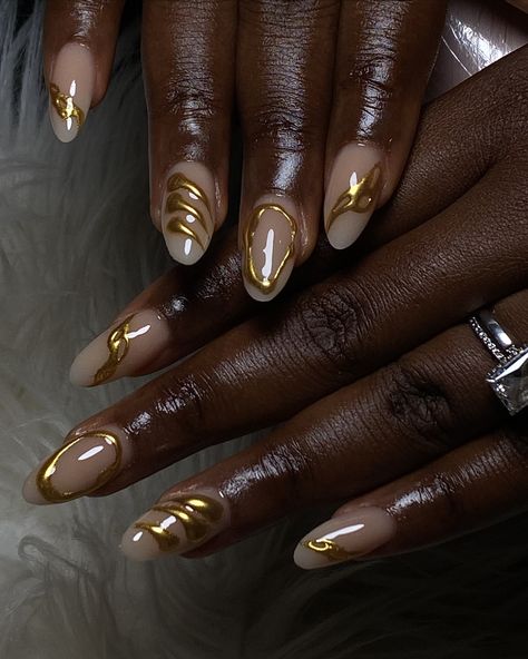 Why not chrome when it’s chrome nails 💅 #abuleegbanails #lacrownsnailpalace #nailsnailsnails #chromenails😍💅💣 #abuleegbanailstudio #naildesign #nailsofinstagram Aura Nails With Gold Chrome, Mixed Chrome Nails, Gold 3d Chrome Nails, Chrome Manicure Ideas, 3d Gold Chrome Nails, Nails Crome Ideas, 3d Chrome Nail Art, Chrome Star Nails, 3d Chrome Nails