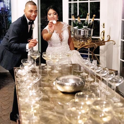 The Knot on Instagram: “Champagne pong: Good idea or bad idea? (Trick question: It's ALWAYS a good idea! 🍾) Tune in to see to-be-weds Maria and Trey hunt for the…” Champagne Pong, Trick Question, Reception Games, Trick Questions, Let's Get Married, Bad Idea, Wedding Board, Wedding Trends, The Knot