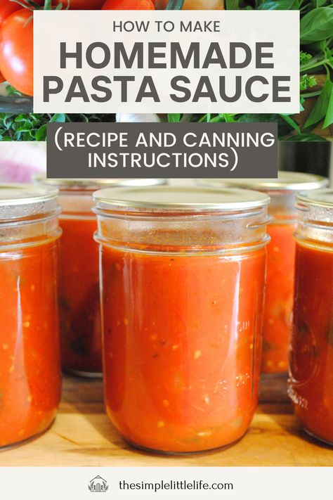 This homemade tomato pasta sauce recipe is so easy and delicious. Using fresh tomatoes, onion, garlic and herbs, this Italian style sauce is perfect as a simple pasta sauce and makes the best pizza sauce! You can also add it to dishes such as spaghetti Bolognese. This sauce can be safely canned at home to add to your collection of pantry staples. Preserve your tomato harvest and enjoy this homemade tomato sauce for many months ahead. Canned Pasta Sauce Recipe, Pasta Sauce For Canning, Pasta Sauce Without Tomatoes, Canning Pasta Sauce, The Best Pizza Sauce, Homemade Tomato Pasta Sauce, Simple Pasta Sauce, Best Pizza Sauce, Homemade Pasta Sauce Recipe