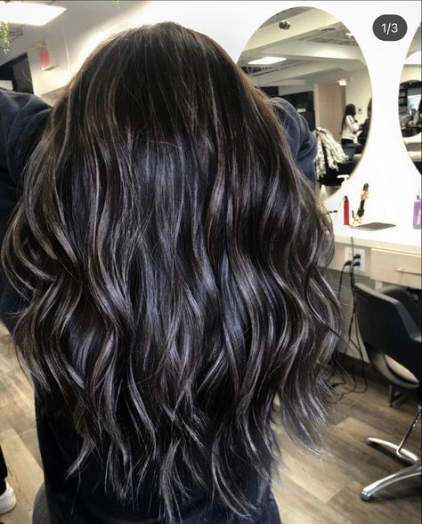 Light Black Hair With Highlights, Dark Brown Hair With Ash Brown Highlight, Black Hair With Babylights, Warm Scarves, Black Hair Balayage, Dark Brunette Hair, Brunette Hair With Highlights, Black Hair With Highlights, Dark Hair With Highlights