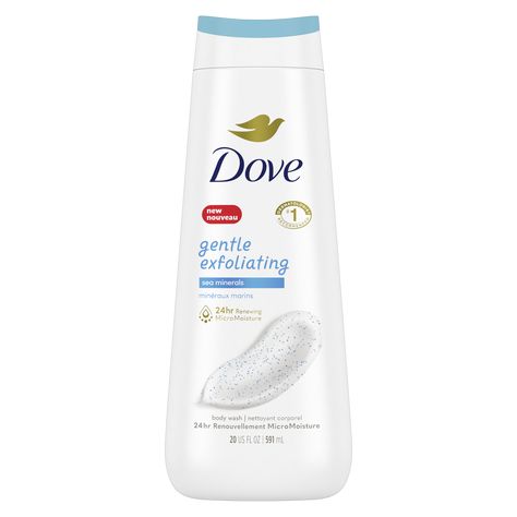 Gentle Exfoliating Body Wash with Sea Minerals Dove Body Wash, Exfoliating Body Wash, Gentle Skin Cleanser, Exfoliating Cleanser, Body Cleanse, How To Exfoliate Skin, Body Exfoliator, Skin Cleanser Products, Moisturizing Body Wash