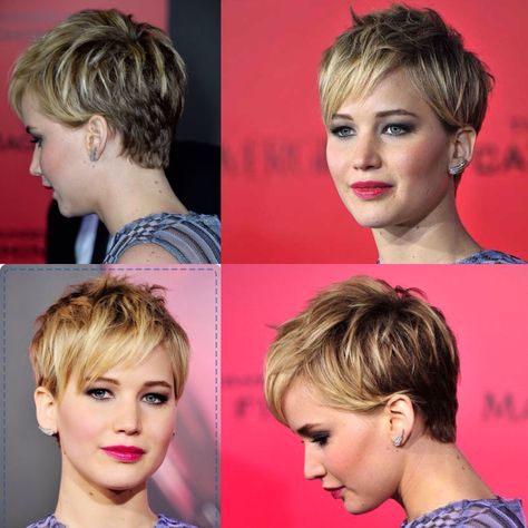 Jennifer Lawrence Pixie Cut Jennifer Lawrence Blonde, Capellini Pomodoro, Jennifer Lawrence Pixie, Jennifer Lawrence Short Hair, Hair Short Styles, Belage Hair, Kort Bob, Cute Short Haircuts, Pixie Haircuts