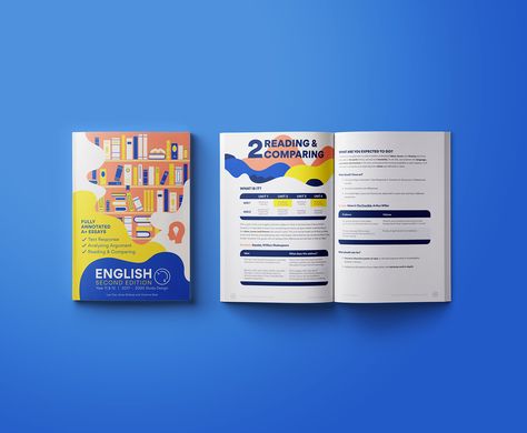 English Textbook Design on Behance Textbook Design, Workbook Layout, English Textbook, Book Editorial Design, Workbook Cover, Module Design, School Book Covers, Workbook Design, Page Layout Design