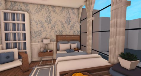 House In Bloxburg Aesthetic, Beach Themed Bedroom Bloxburg, 3 By 4 Bloxburg Living Room, Beachy Bloxburg Builds, Small Coastal House Layout Bloxburg, Bloxburg Room Coastal, Bloxburg Suburban Bedroom Ideas, Summer Bedroom Bloxburg, Bloxburg Beach Decor