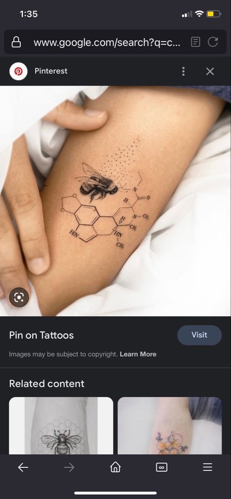 Negative Space Honeycomb Tattoo, Seratonin Bee Tattoo, Honey Bee Tattoo Simple, Bee And Honeycomb Tattoo, Honeycombs Drawings, Dopamine Tattoo, Free Bird Tattoo, Hexagon Tattoo, Tat Inspiration