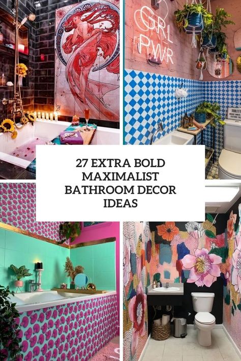 Funky Bathroom Ideas, Maximalist Bathroom Decor, Maximalist Bathroom, Bright Personality, Funky Bathroom, Hot Pink Walls, Quirky Bathroom, Bold Bathroom, Colorful Bathroom