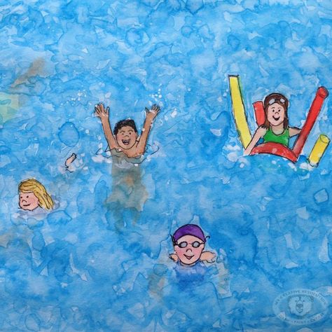 Pool Drawing, Swimming Art, Story Board, Swim Team, Paint And Sip, Small Pictures, Early Morning, The Pool, Looking Forward