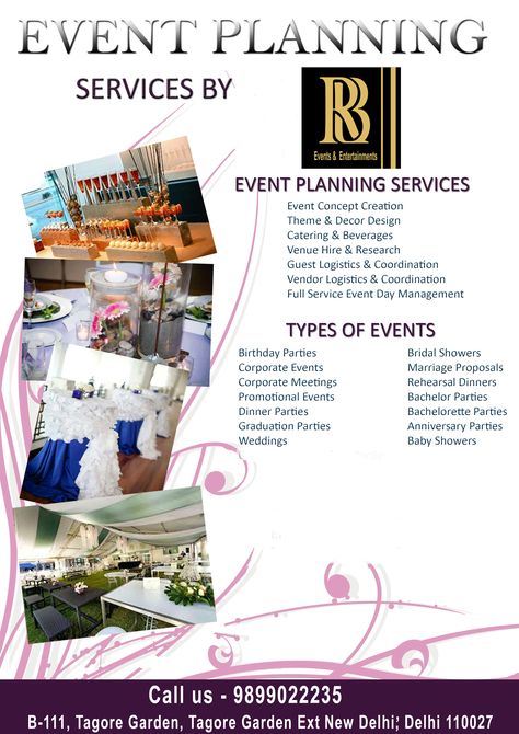 Event Planning Services by Rb Event & Entertainments Call us for booking - 9899022235 #wedding #event #decoration #eventplannerindelhi #corporatevent #theme #birthdayparty #thursday #weddingplannerindelhi #weddingeventorganizer #corporateeventplannerindelhi #themebasedparty #beautifulcollection #innovativeidea #decoration #bridalentrytheme #groomeentrytheme Event Planners Office, Event Planner Party Packages, Event Space Marketing, Event Planning Design Party Ideas, Wedding Organizer Team, Event Planning Business Names Ideas, Event Planner Office Decor Ideas, Event Management Poster Design, Event Planning Ideas Decoration